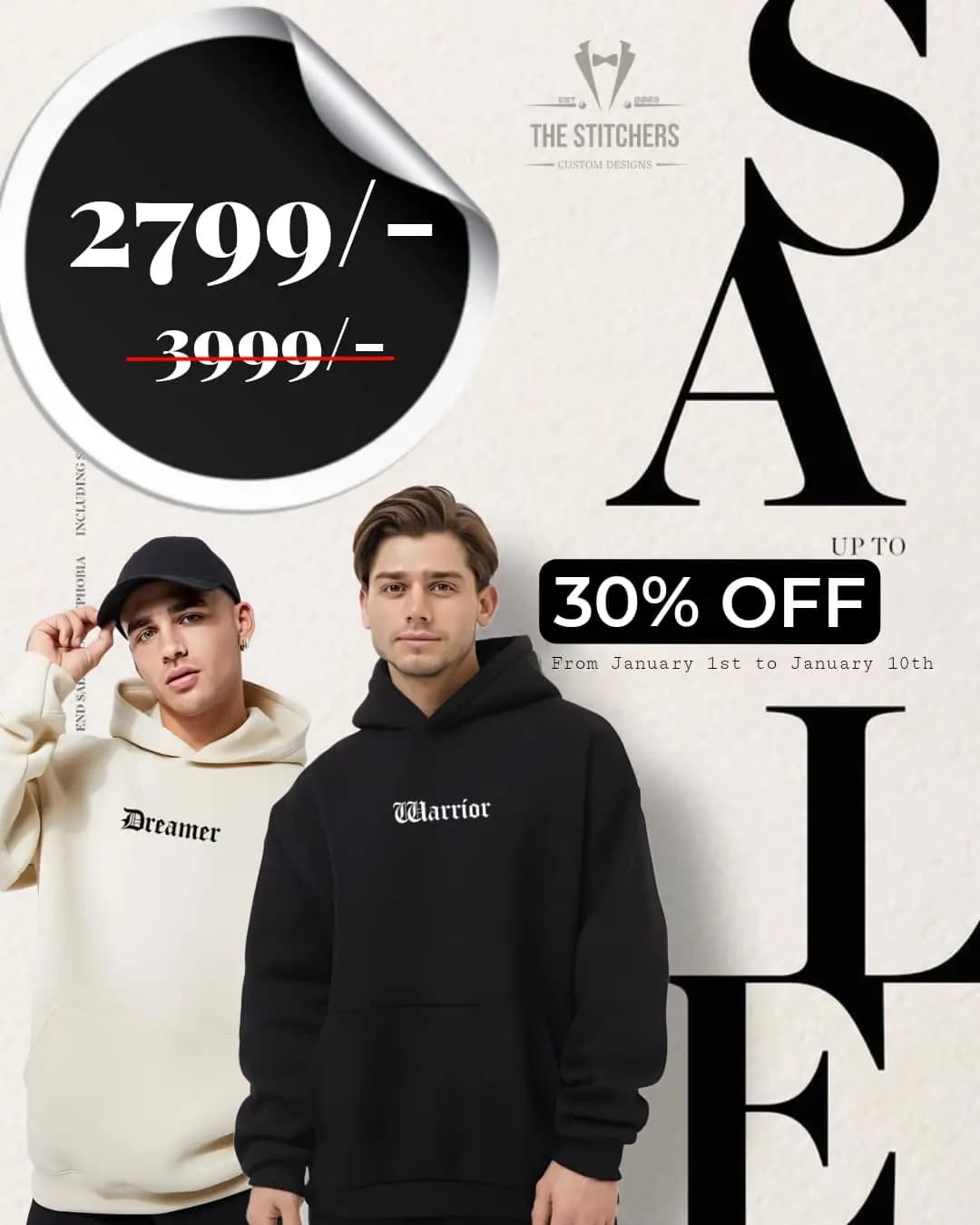 30% Off  PACK OF 2 MINIMAL HOODIES  OFFER IS VALID TILL JANUARY 10TH